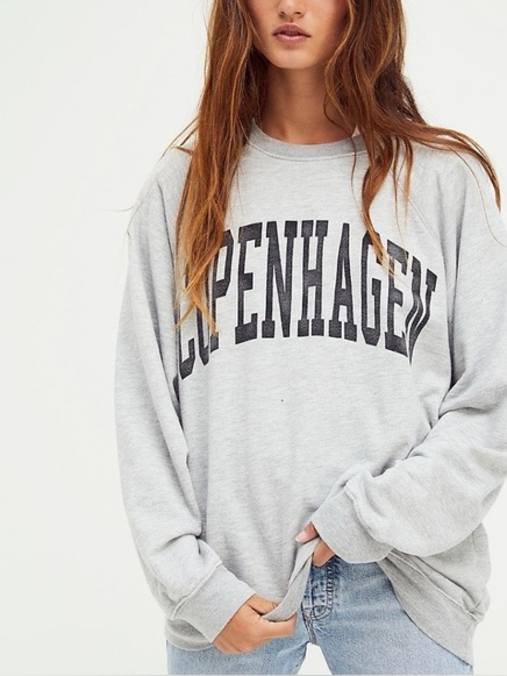 Free People Original Retro Brand Copenhagen Crewneck Collegiate Sweatshirt Large
